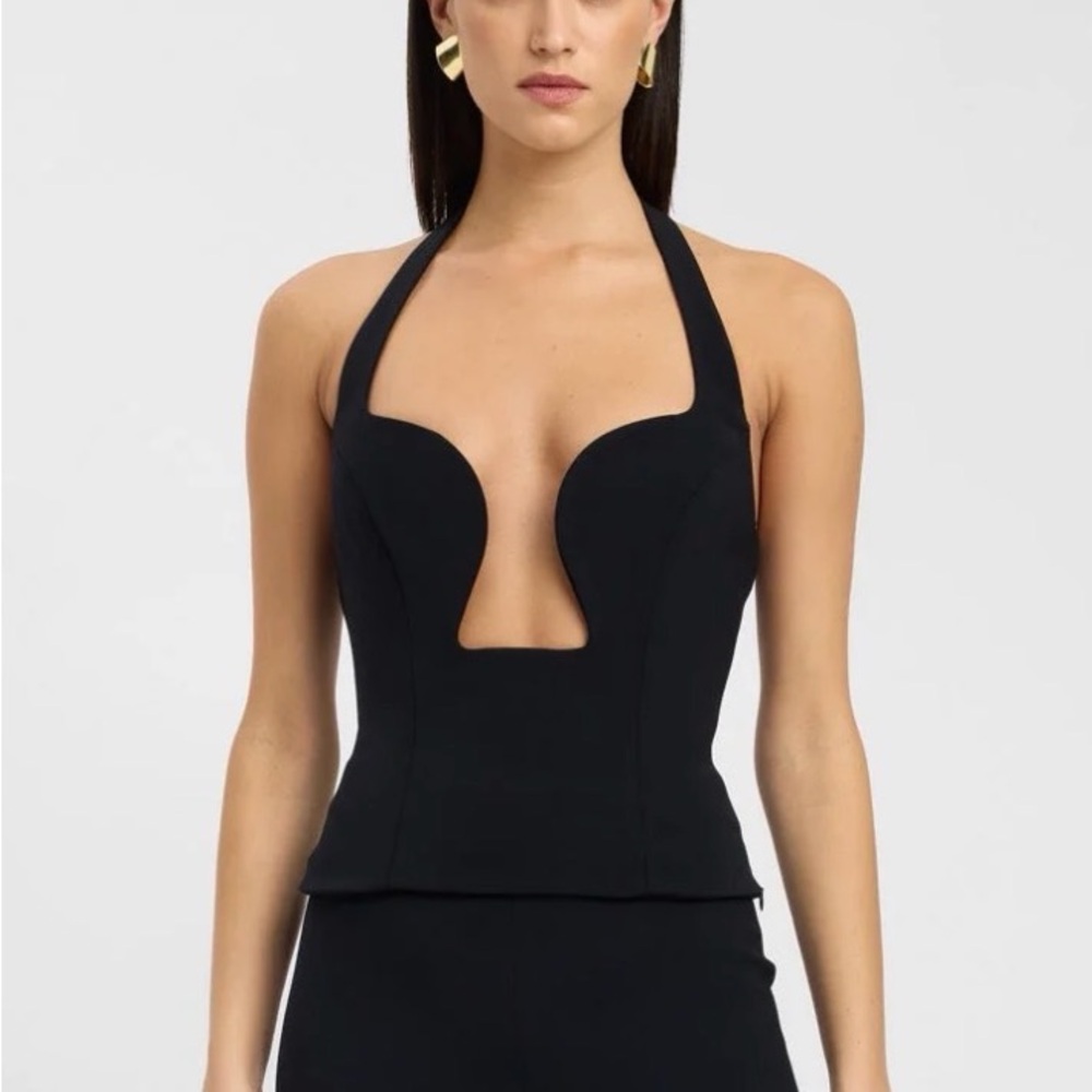 Kookai Black Halter Bustier Top